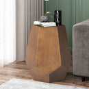 Modern Hammered Iron Geometric End Table