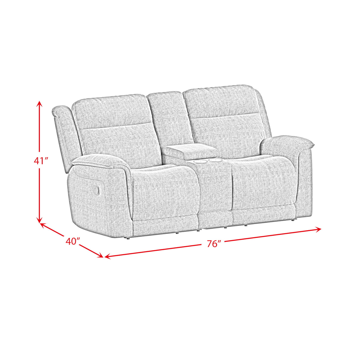 Striker Loveseat With Console in Blue by Elements International, view 10