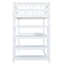 Loft Bed With Storage Shelves And Under Bed Desk