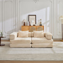 Convertible Floor Sofa Bed With Pillow Back Support Armrest