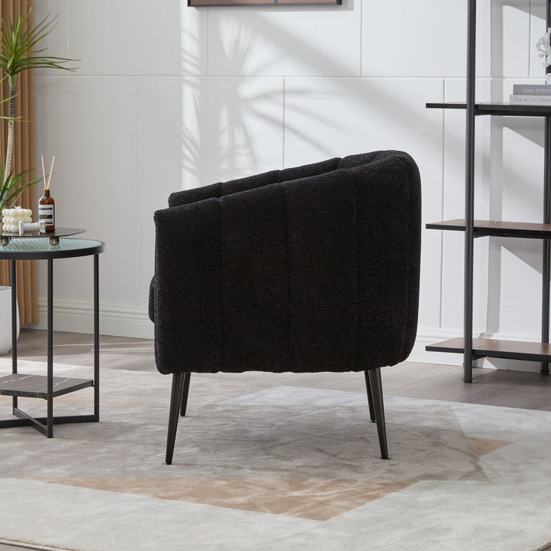 Vanity Barrel Accent Lounge Chair - Black