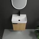 Wall Mounted Bathroom Vanity With Ceramic Sink And Storage Cabinet