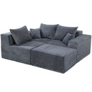 Modular Sectional Sofa, Convertible Couch With Chaise Corduroy