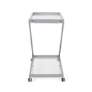 Modern Z Shaped Bar Cart With Tempered Glass Shelves - Silver