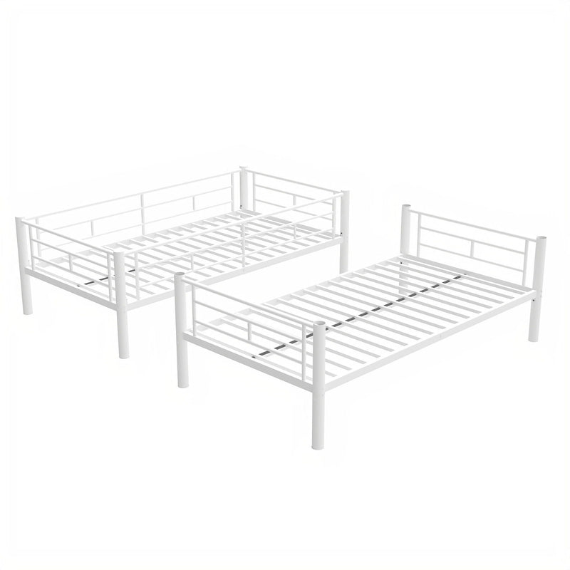 Bunk Bed For Kids, Convertible Frame With Ladders & Guardrail