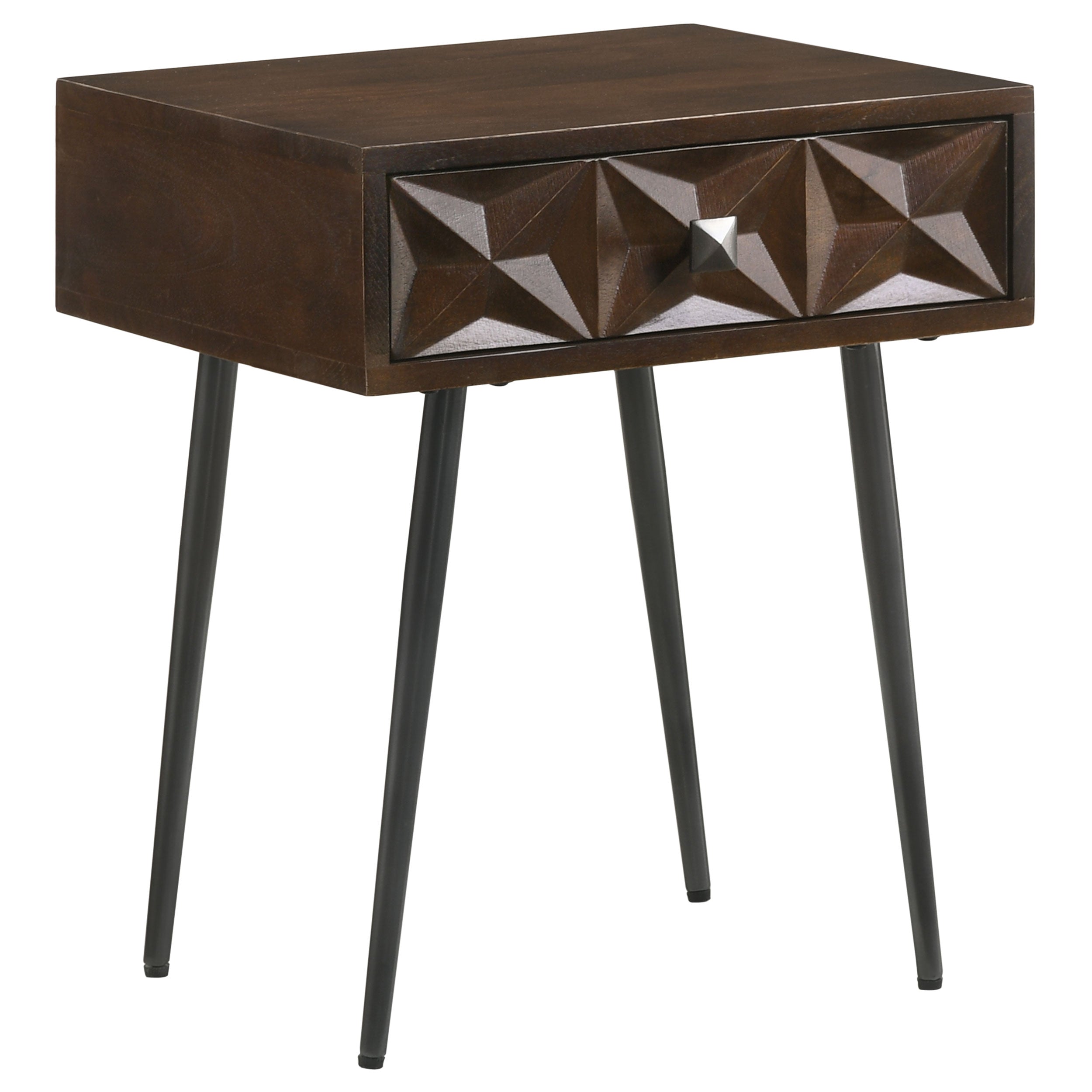 Ezra 1-drawer Rectangular Accent Side Table Coffee Brown — view 1