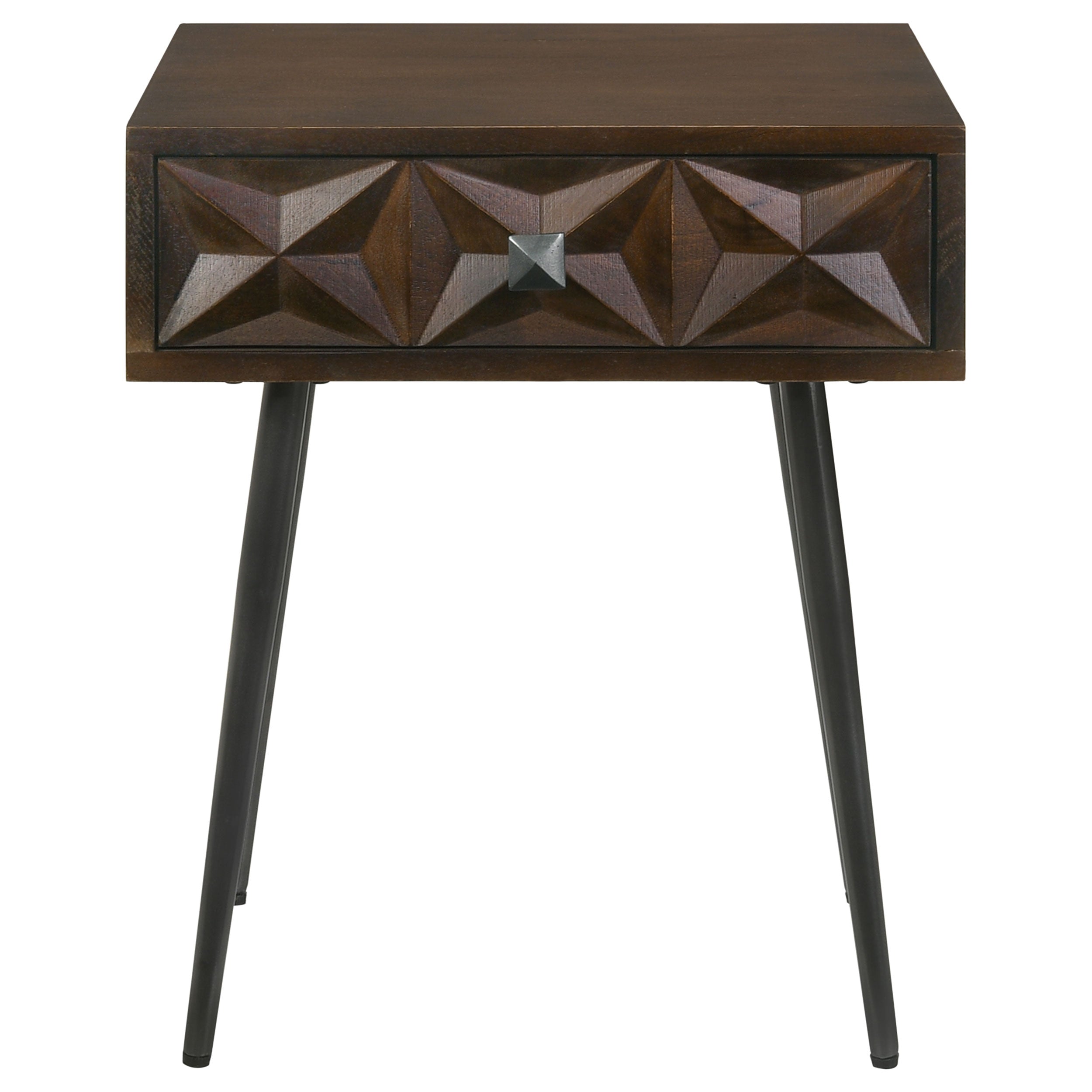 Ezra 1-drawer Rectangular Accent Side Table Coffee Brown — view 4