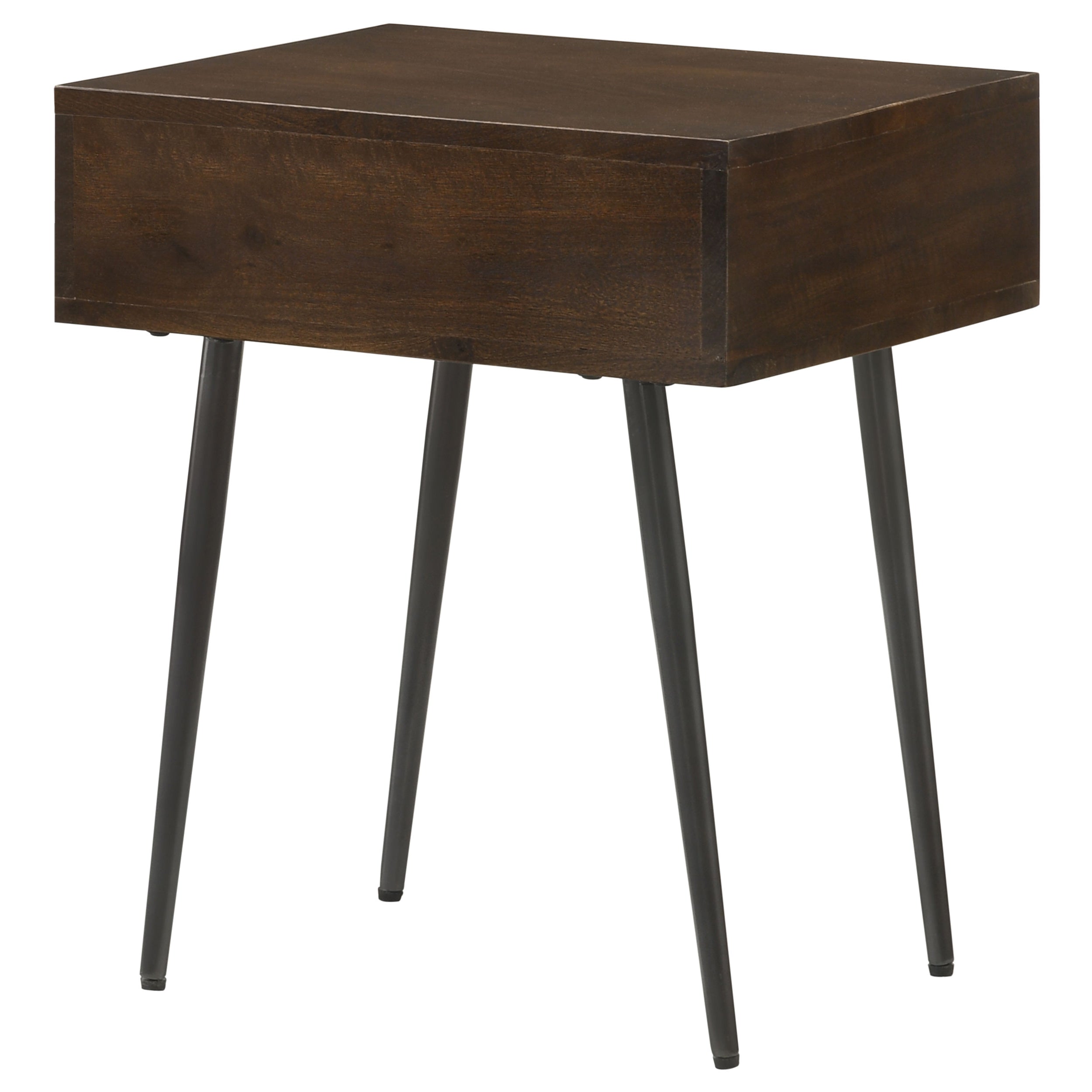 Ezra 1-drawer Rectangular Accent Side Table Coffee Brown — view 8