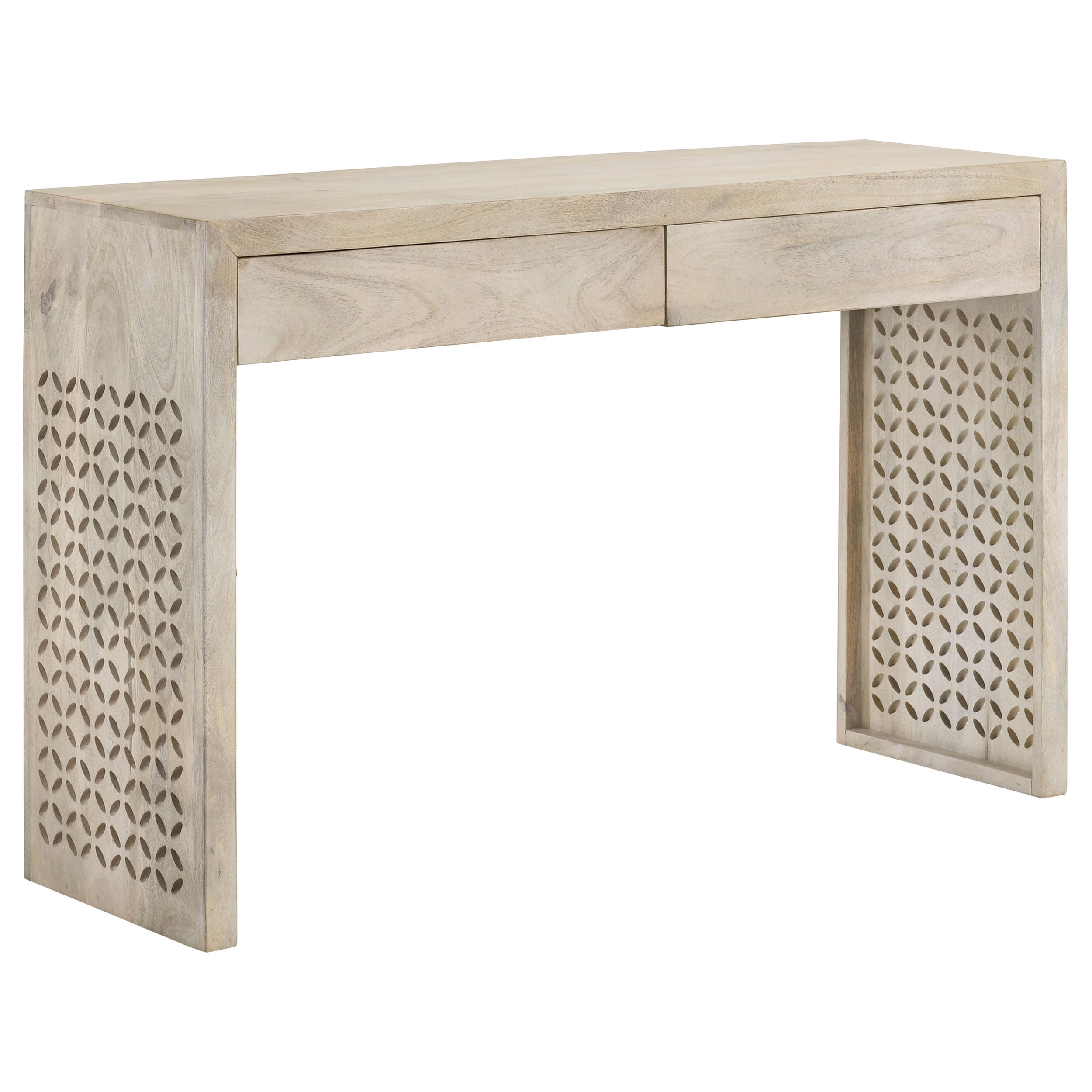 Rickman 2-drawer Wood Entryway Console Table White Washed — view 1