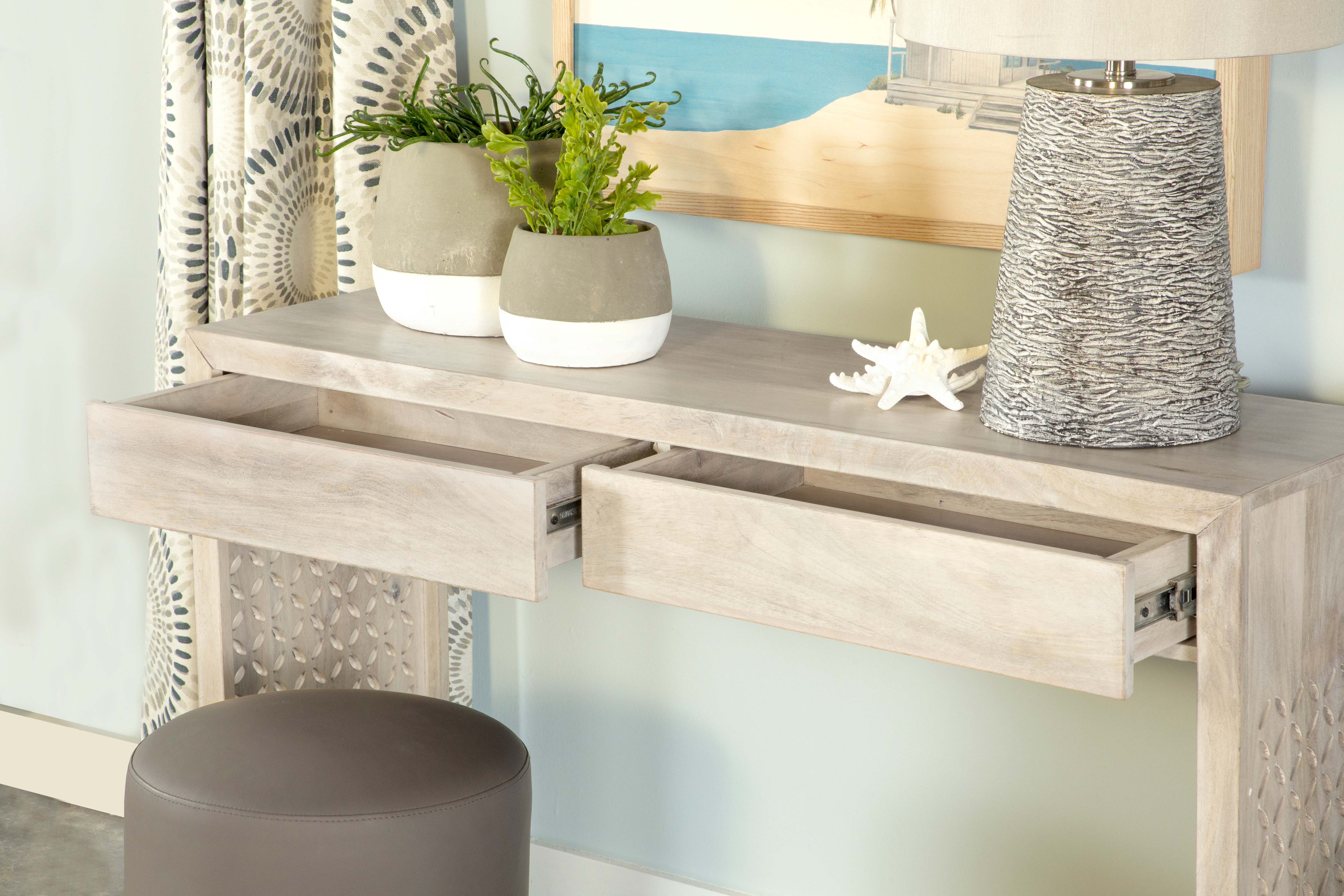 Rickman 2-drawer Wood Entryway Console Table White Washed — view 11
