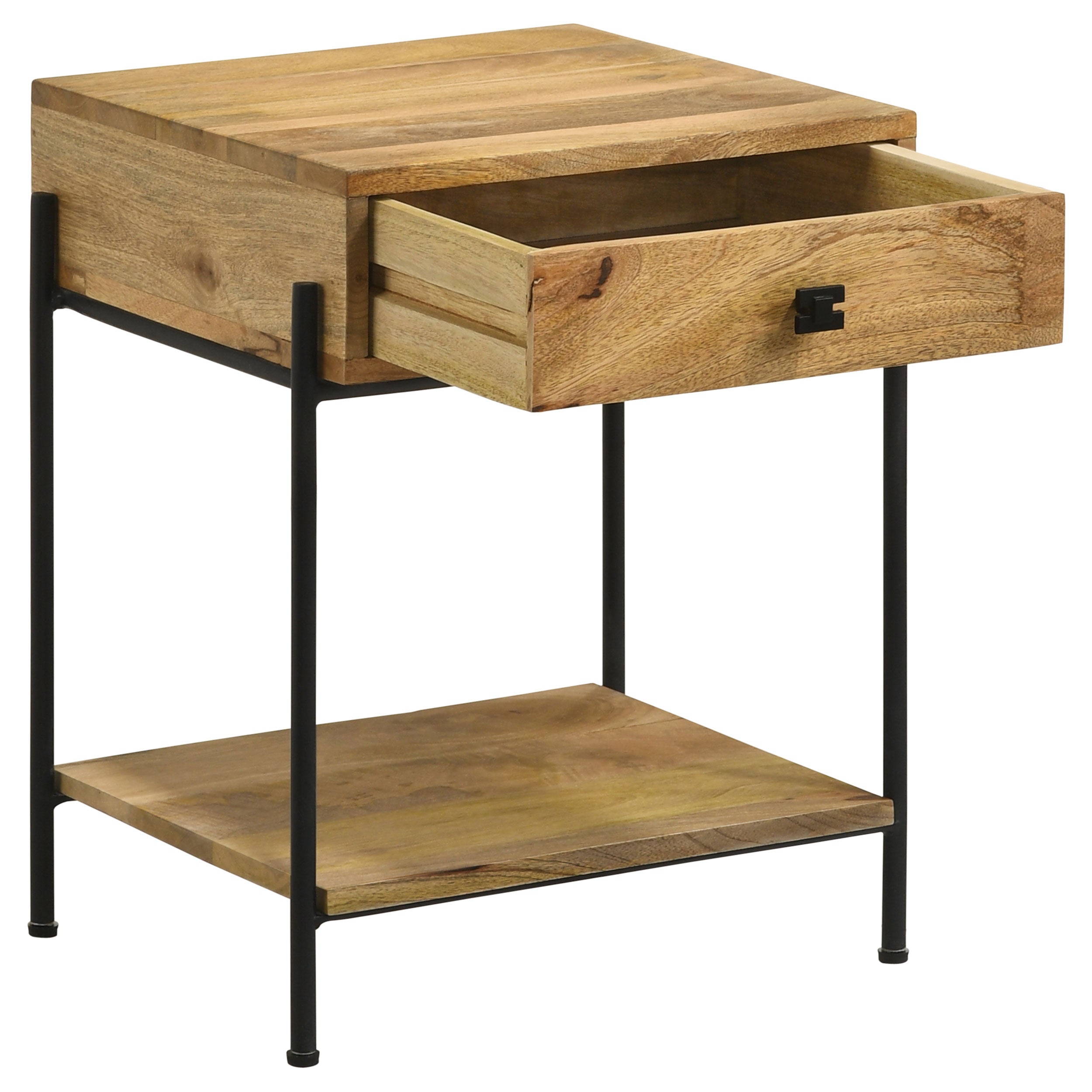 Declan 1-drawer Wood Accent Side Table Natural Mango — view 3