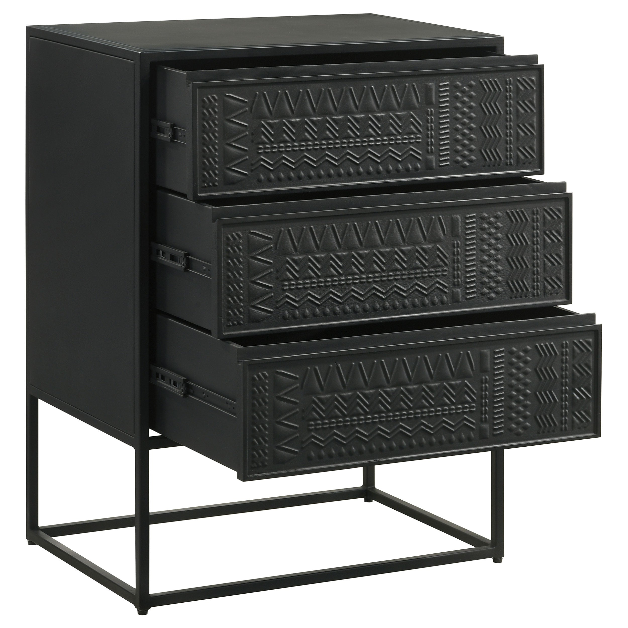 Alcoa 3-drawer Multi-Purpose Tall Accent Cabinet Black — view 3