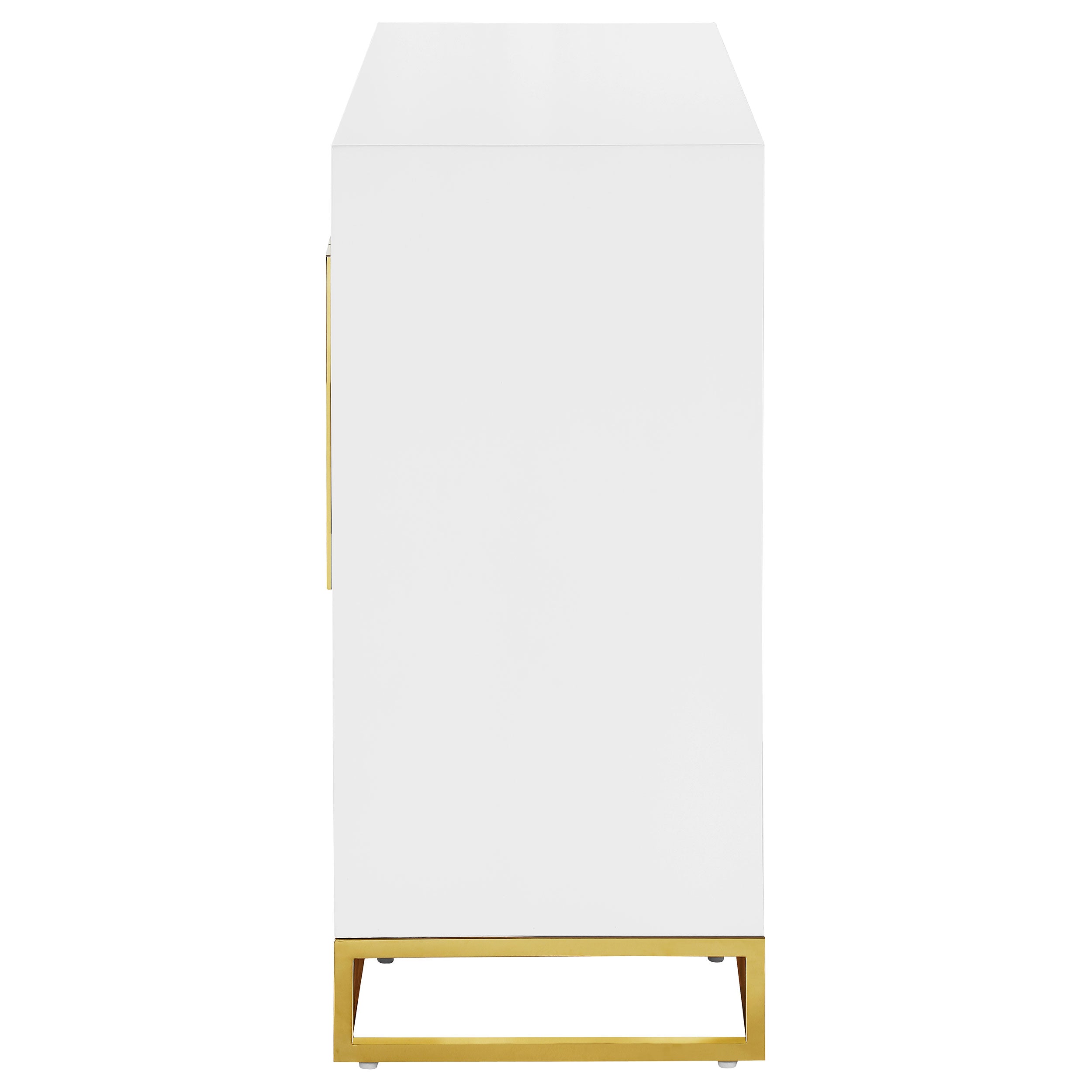 Elsa 2-door Wood Storage Accent Cabinet White and Gold — view 6