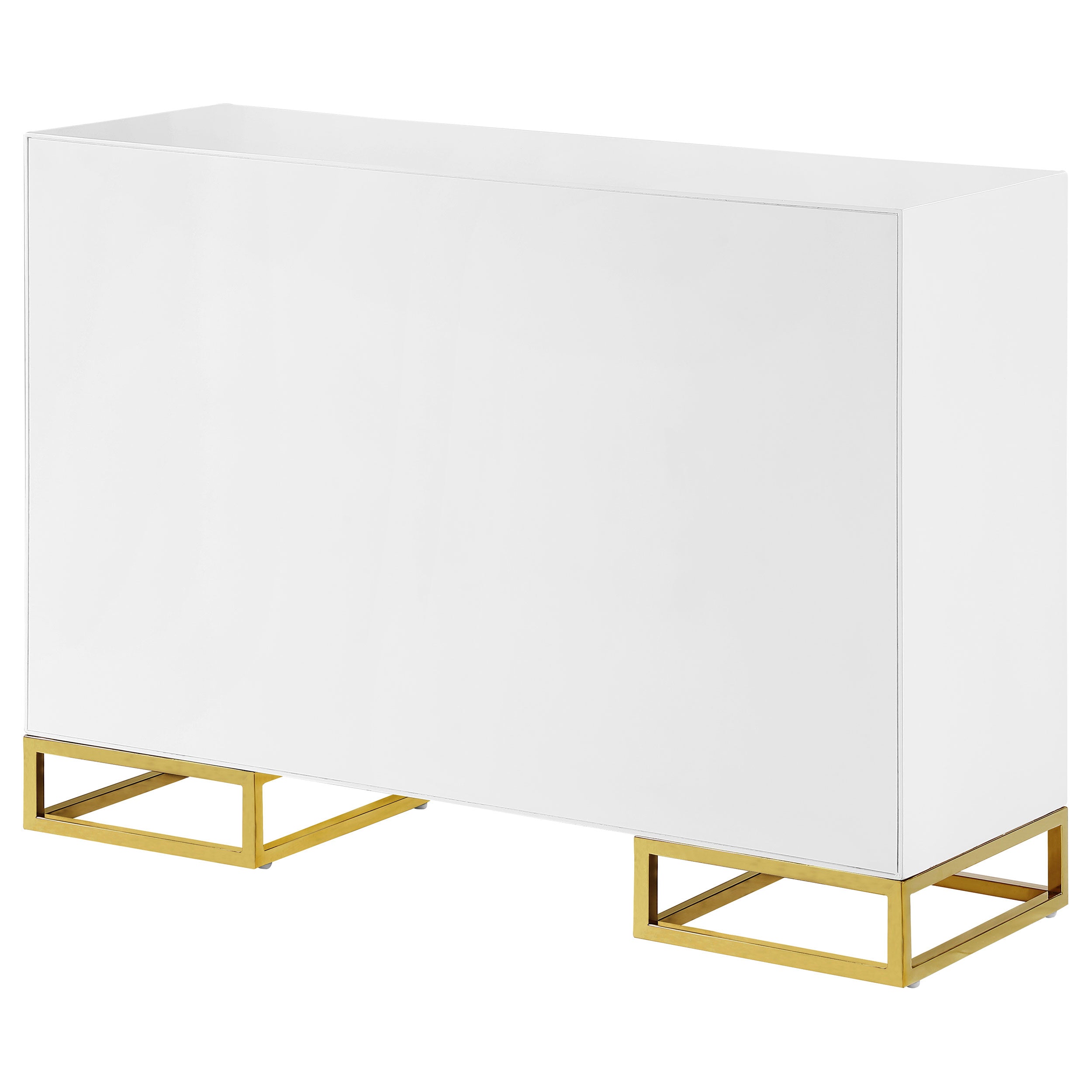 Elsa 2-door Wood Storage Accent Cabinet White and Gold — view 9