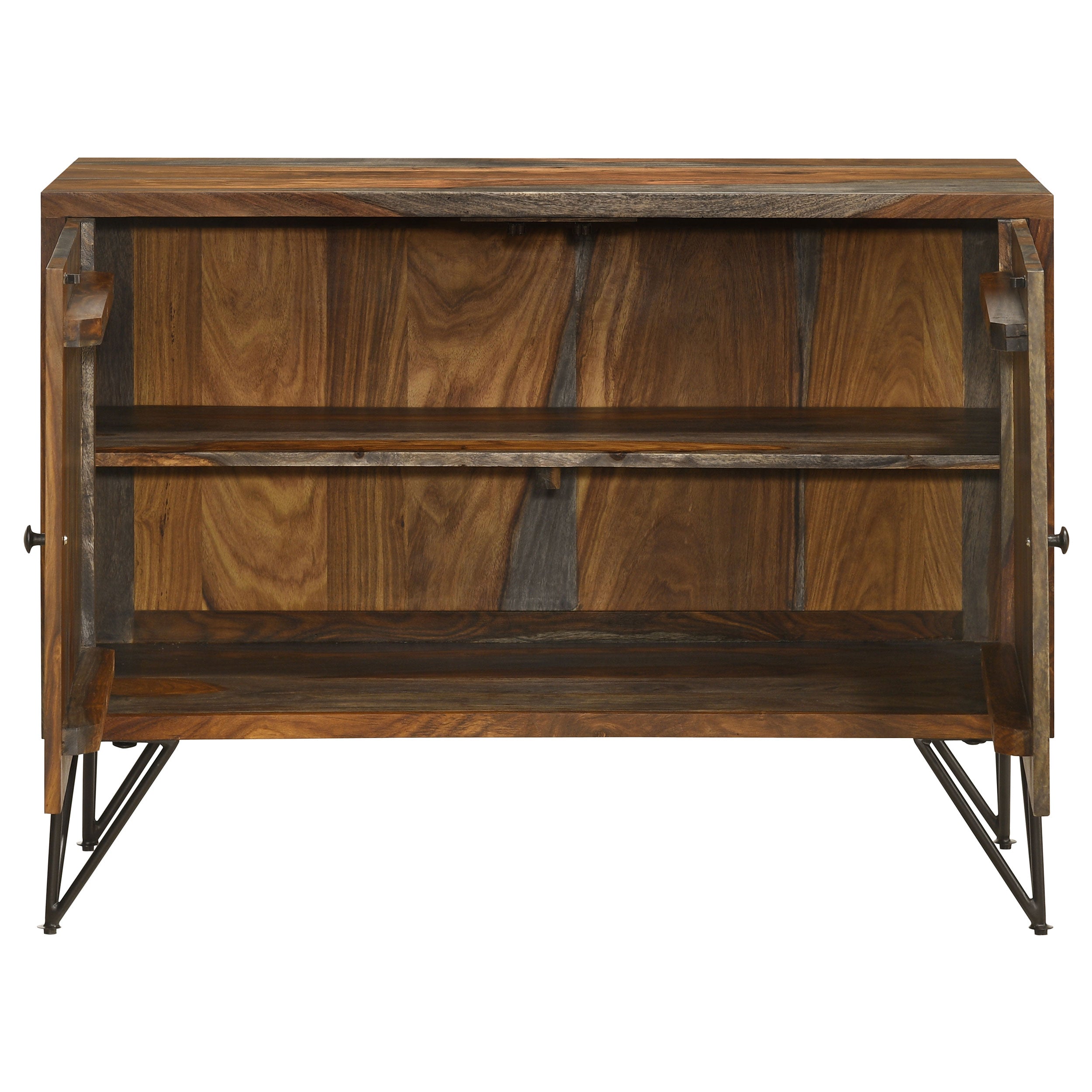 Macon 2-door Sheesham Wood Storage Accent Cabinet Grey — view 5