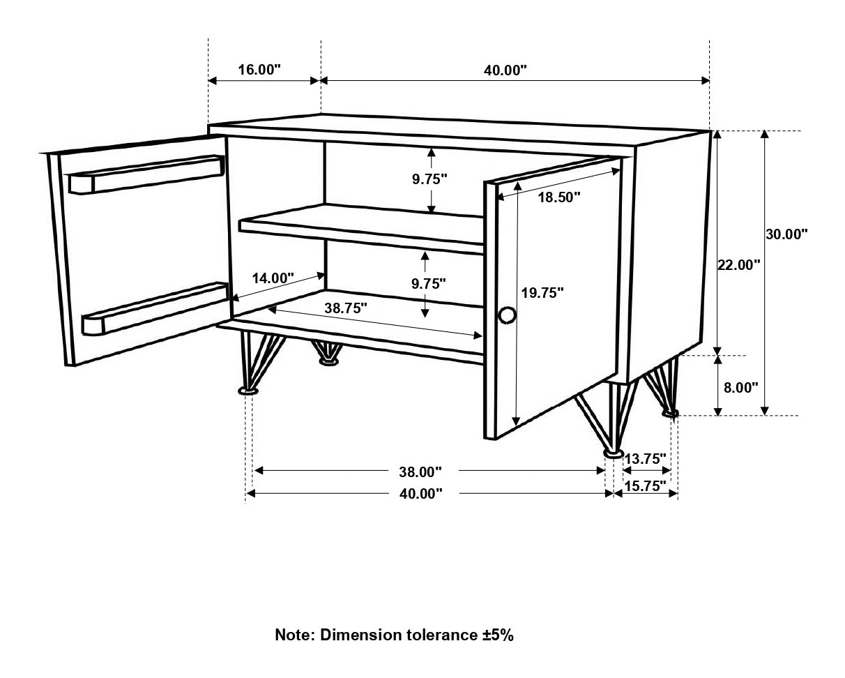 Macon 2-door Sheesham Wood Storage Accent Cabinet Grey — view 12