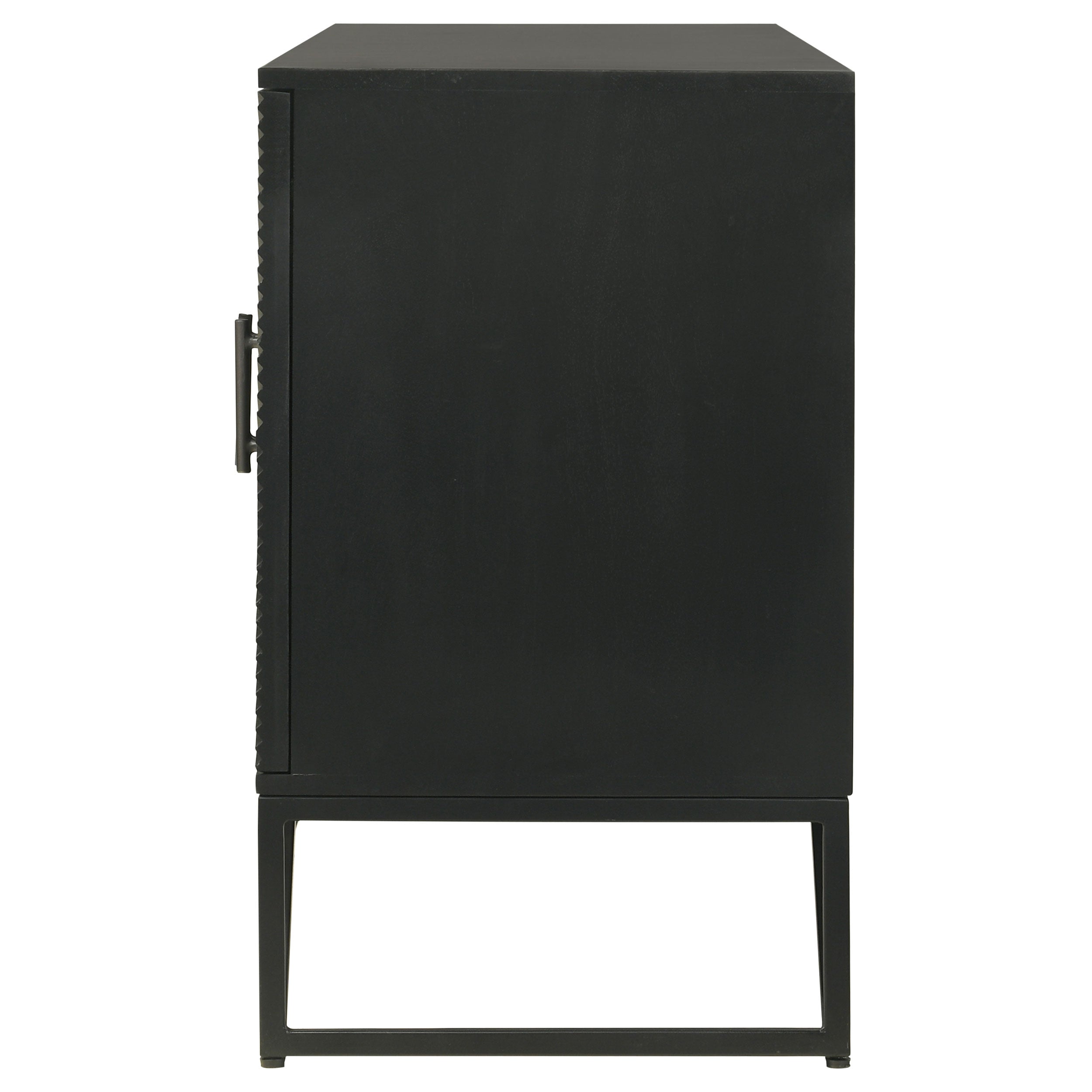 Riddell 4-door Wood Reeding Accent Cabinet Matte Black — view 7