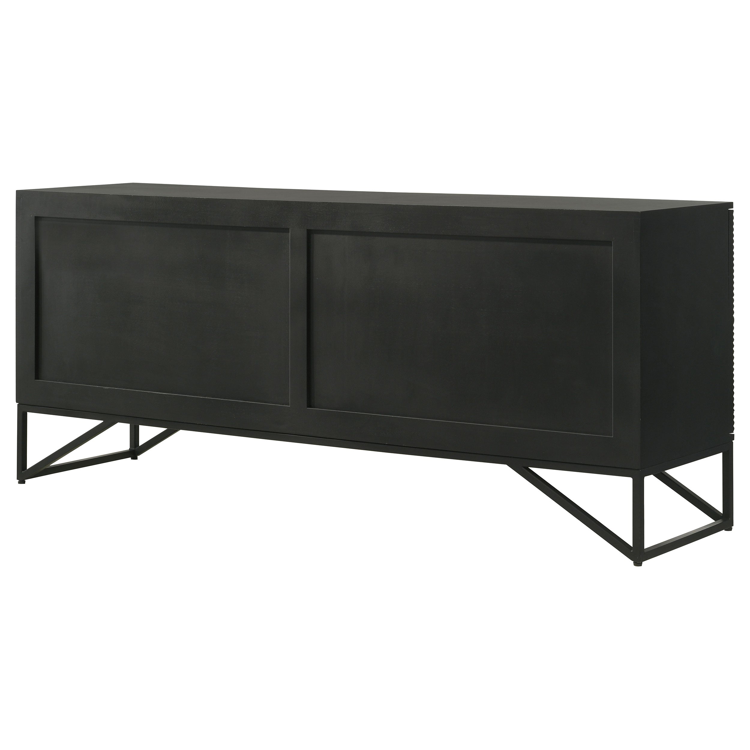 Riddell 4-door Wood Reeding Accent Cabinet Matte Black — view 9