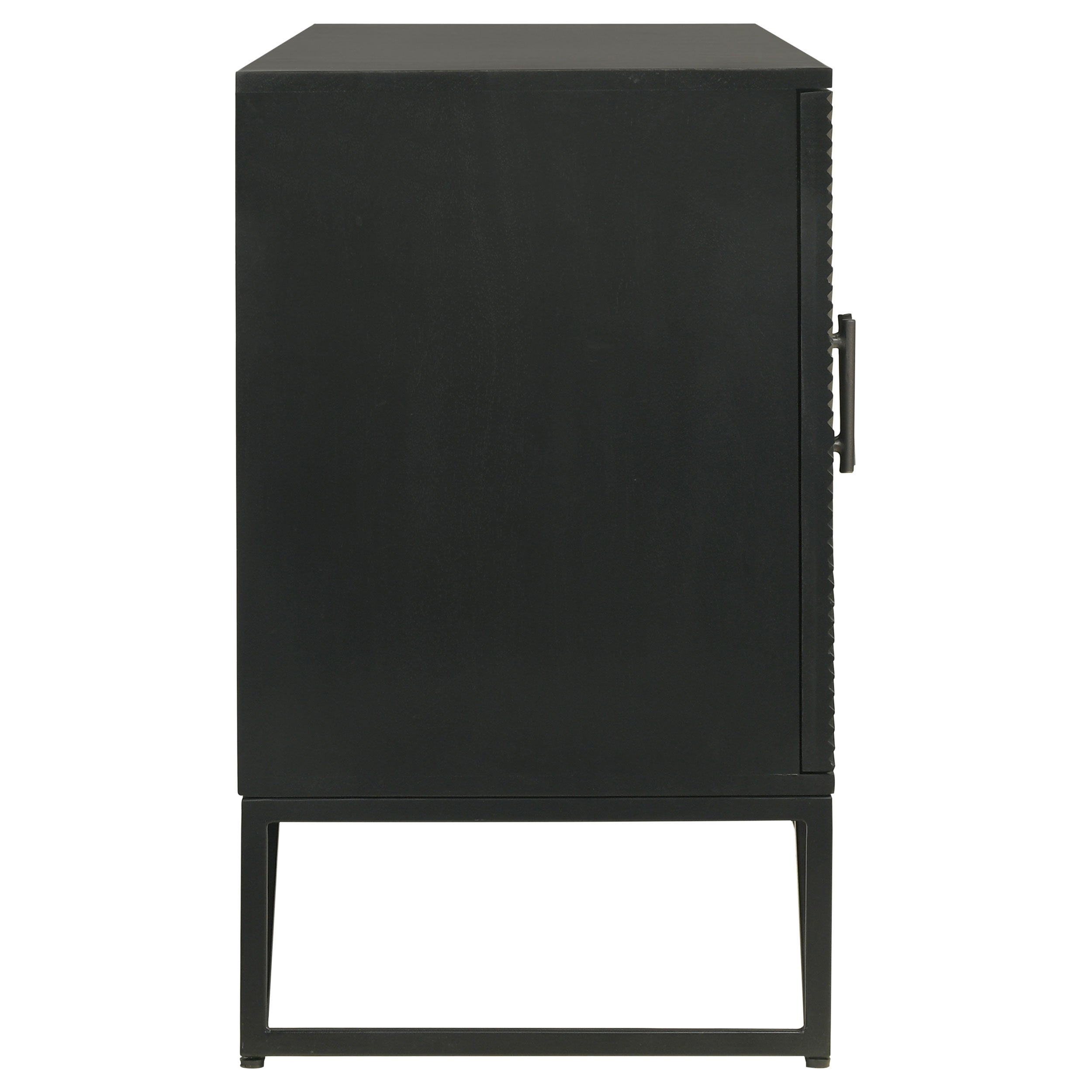 Riddell 4-door Wood Reeding Accent Cabinet Matte Black — view 10