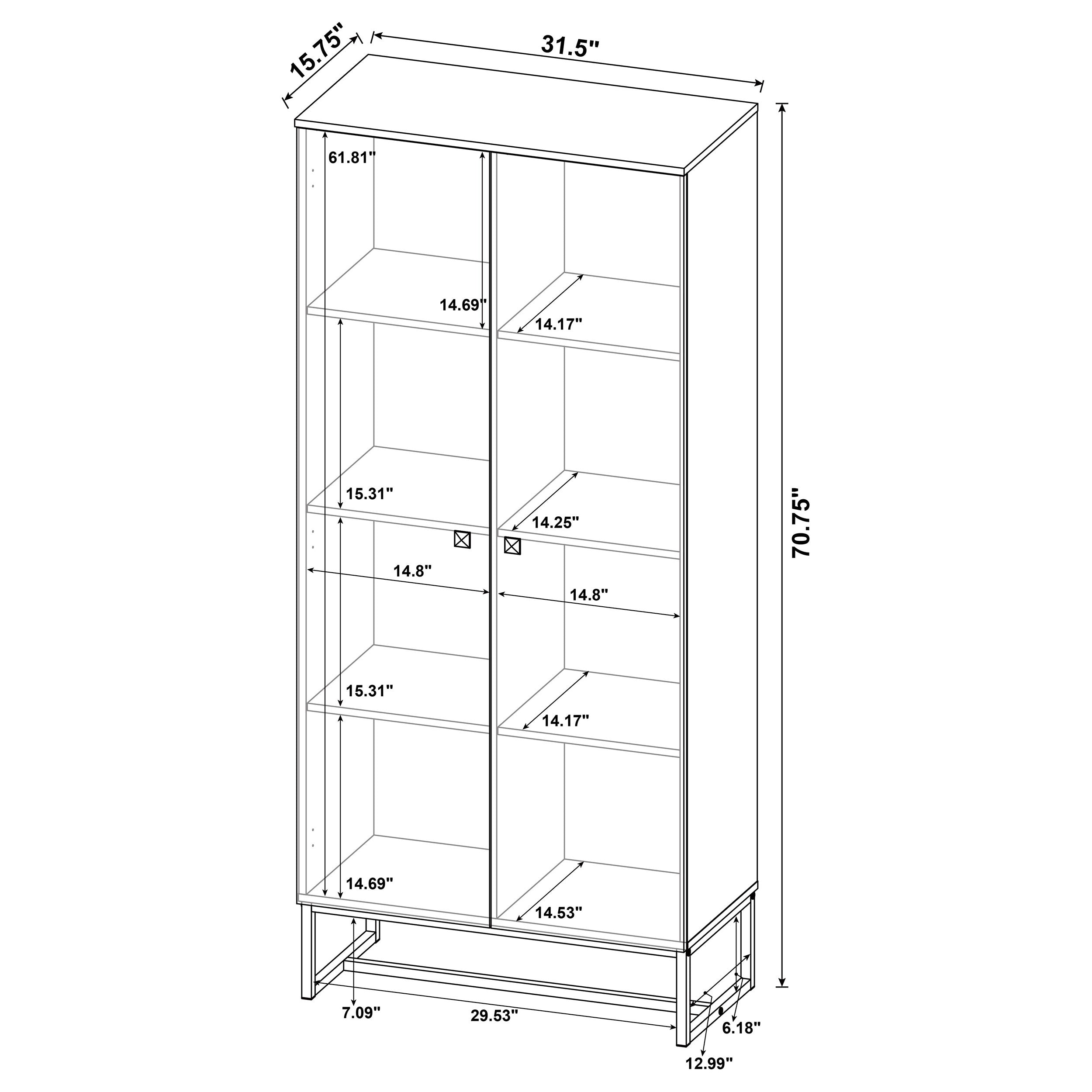 Carolyn 2-door Engineered Wood Accent Cabinet Rustic Oak — view 13
