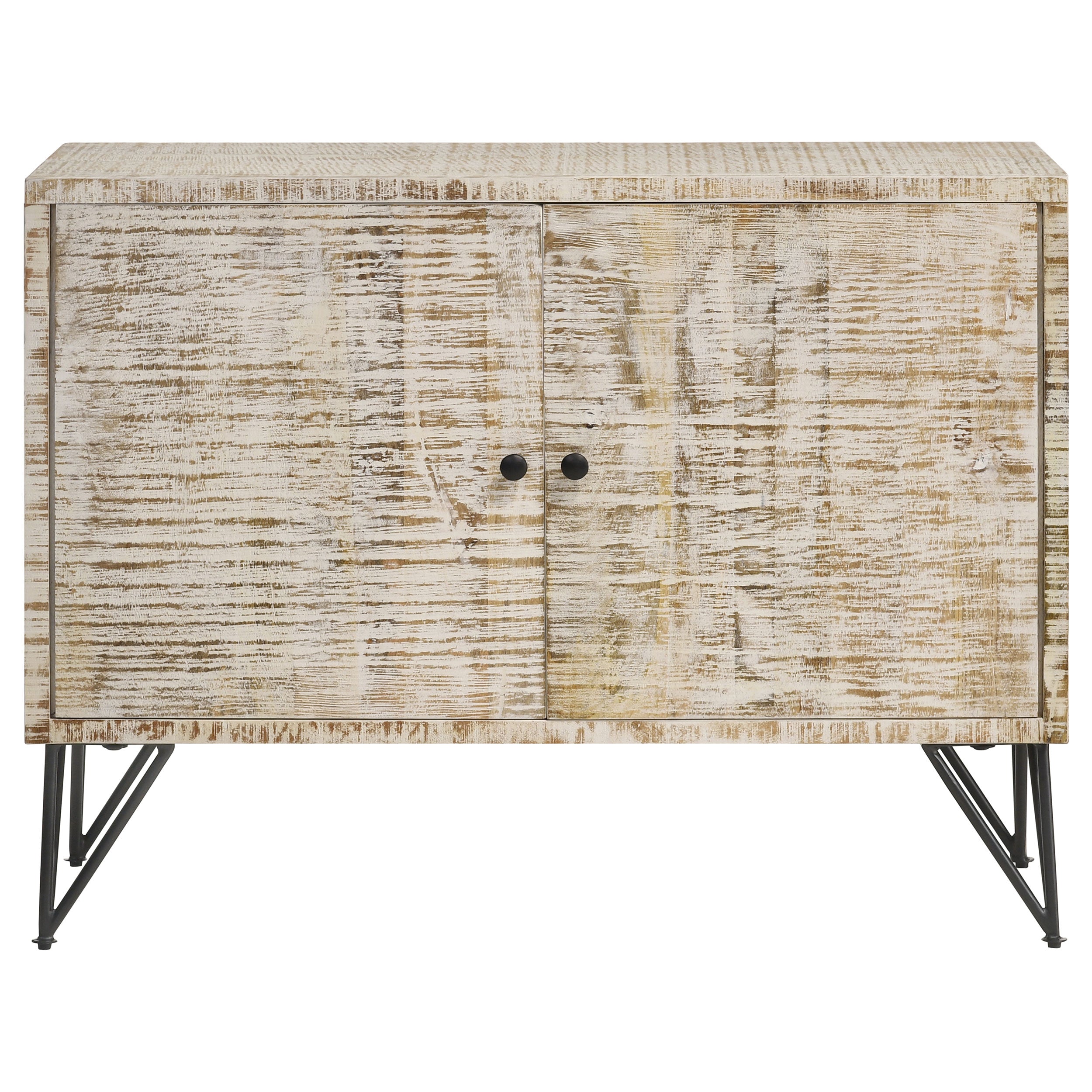 Eileen 2-door Wood Storage Accent Cabinet White Washed — view 4