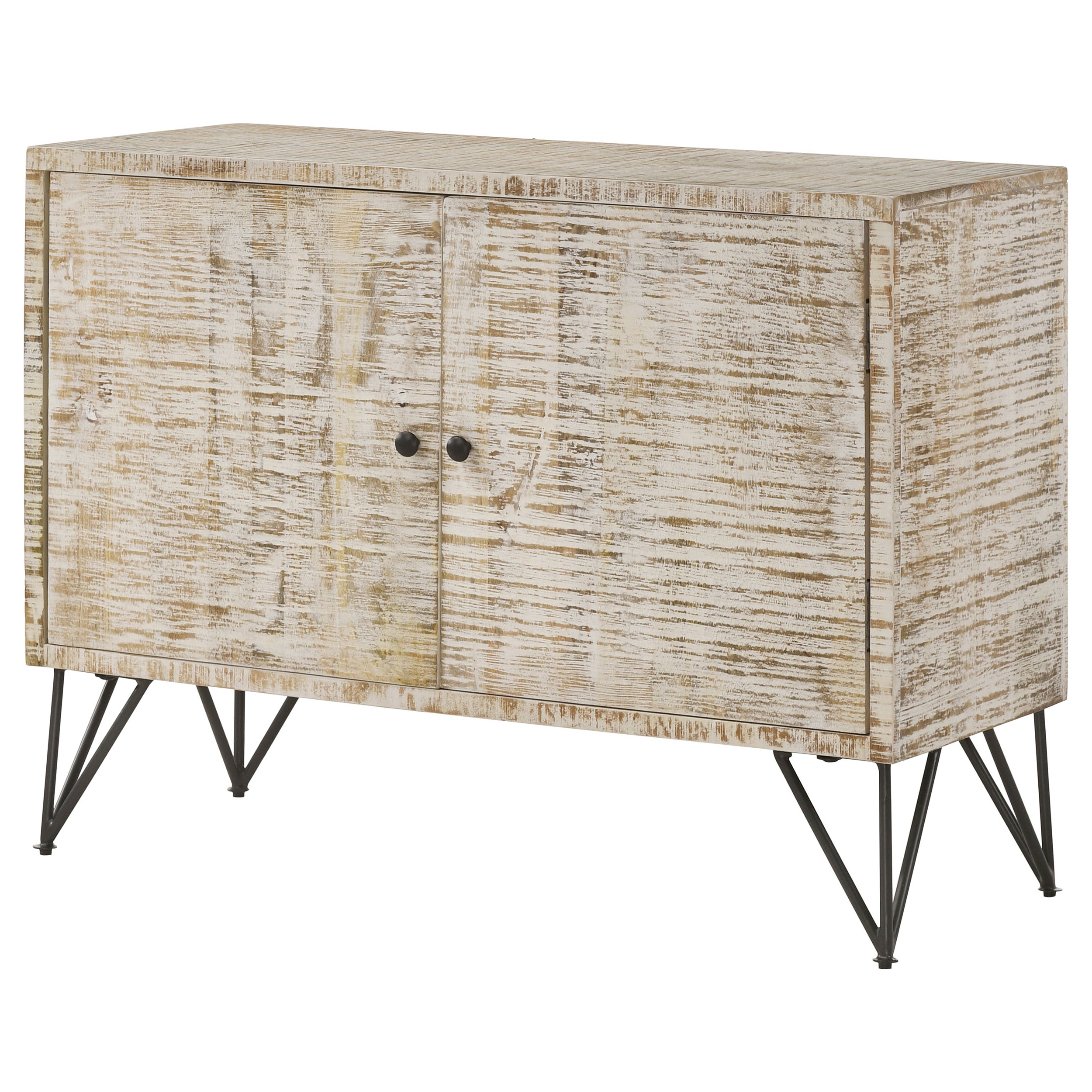 Eileen 2-door Wood Storage Accent Cabinet White Washed — view 6