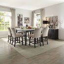 Nolan - Counter Height Chair (Set of 2) - Beige Linen & Salvage Dark Oak