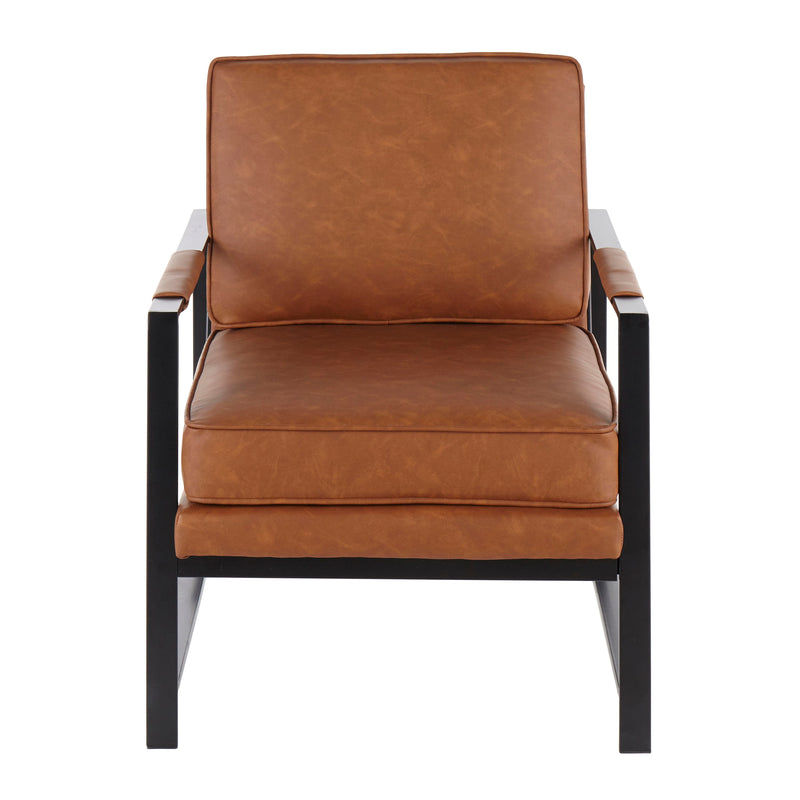 Franklin - Contemporary Arm Chair - Black / Camel