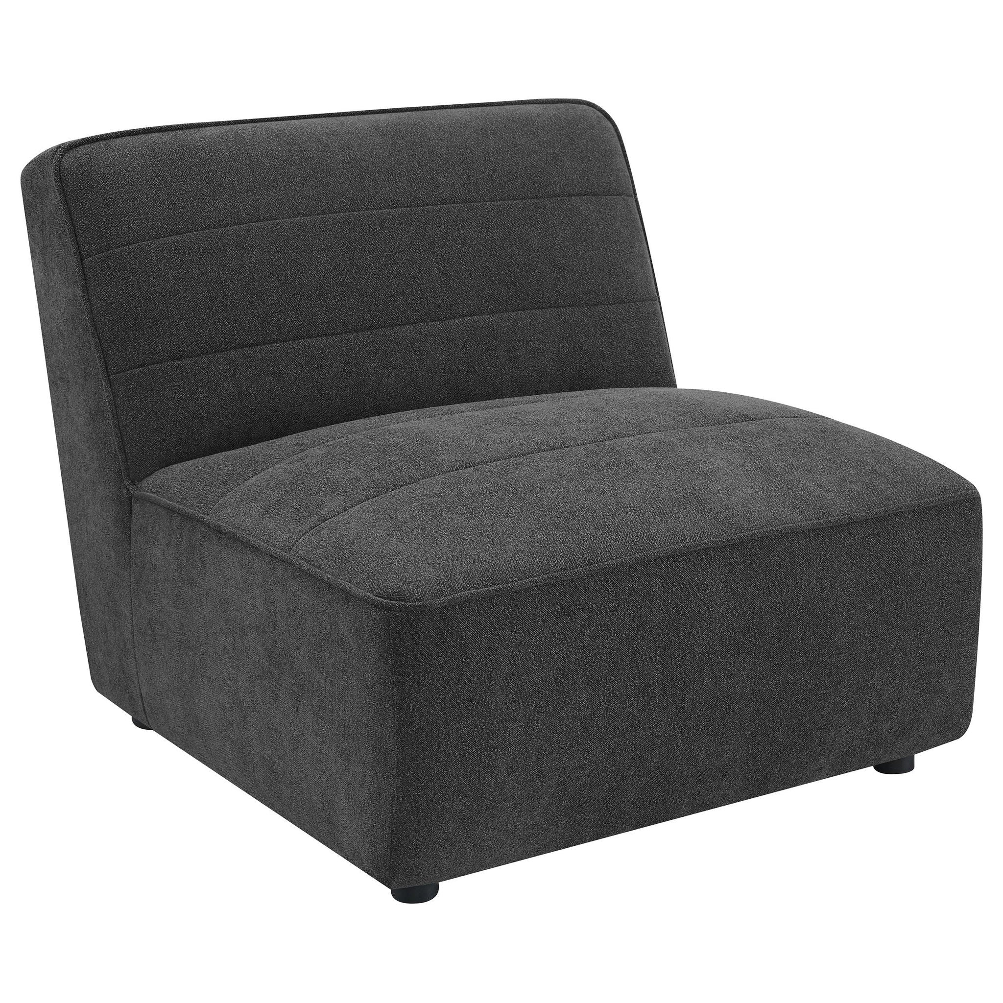 Sunny Upholstered Armless Chair Dark Charcoal_x000D_
