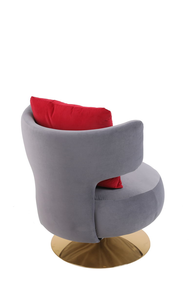 Swivel Accent Chair Armchair, Round Barrel Chair For Living Room Bedroom