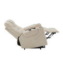 Nairi - Power Recliner With Lift & Heating & Massage - Ivory Leather Aire