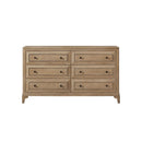 Modern 6 Drawer Dresser - Sand
