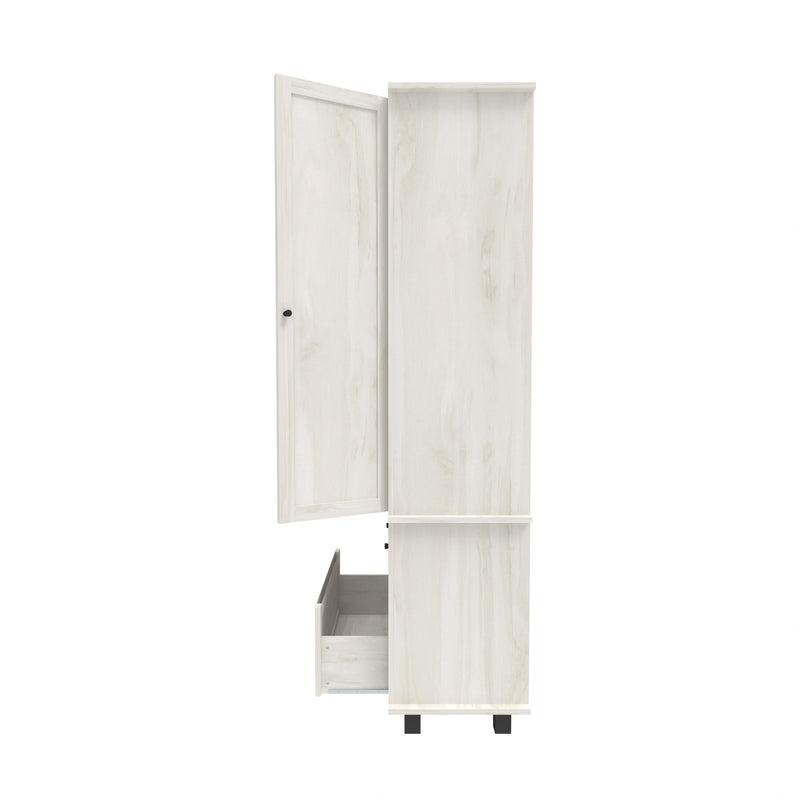 Kitchen Pantry Storage Cabinet With 2 Drawers And 3 Shelves, Minimalist Wood Large Storage Cabinet For Kitchen - Antique White