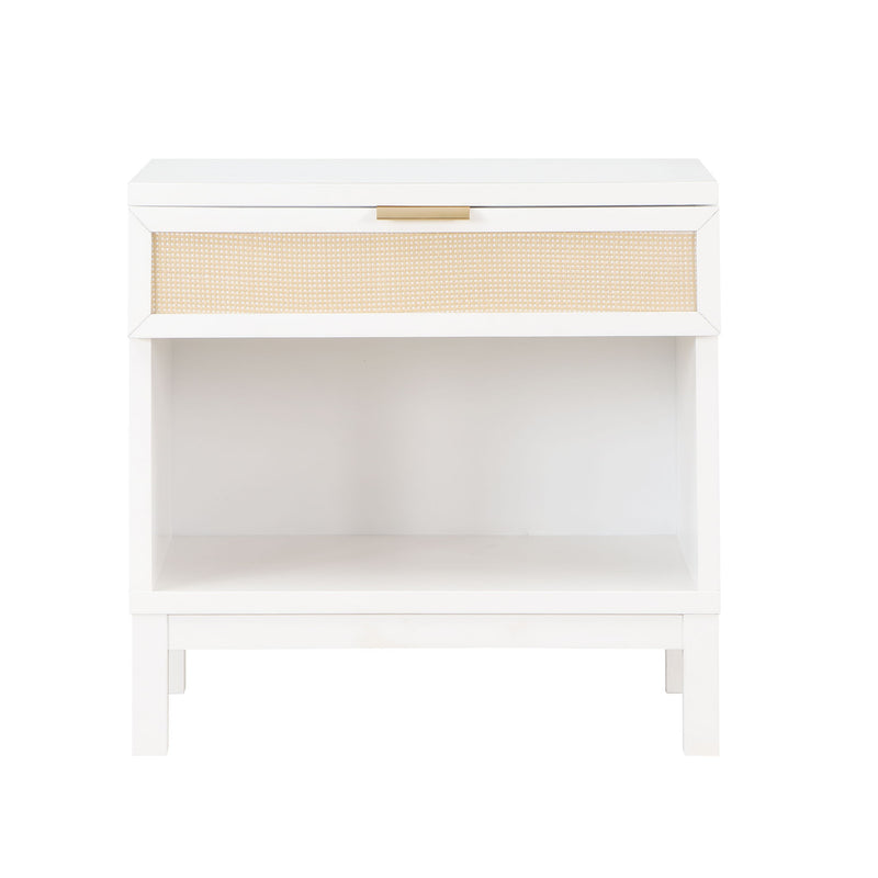 Blake - Cane 1 Drawer Nightstand With Cane Front - White