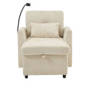 Multifunctional Chenille Recliner Sofa With Storage And Phone Bracket