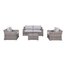 Outdoor Wicker Conversation Set With Cushions, All Weather