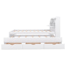 LED Platform Bed With Trundle With Storage Headboard With Drawers