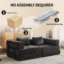 Convertible Floor Sofa Bed With Pillow Back Support Armrest