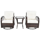 3 Piece Outdoor Chair & Table Set Chat Set, 2 Person Rattan Seating Group