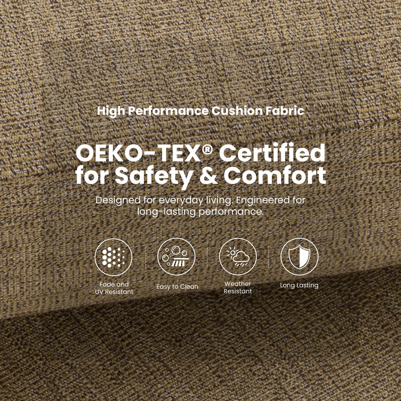 Outdoor Swivel Bar Chairs, 360 Degree Rotation, Ergonomic Backrest (Set of 2)