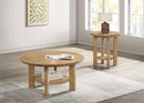 Ottowa - Round Wood Table With Shelf