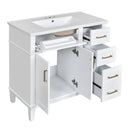 Modern Bathroom Vanity With Ceramic Sink, Soft Close Storage Cabinet