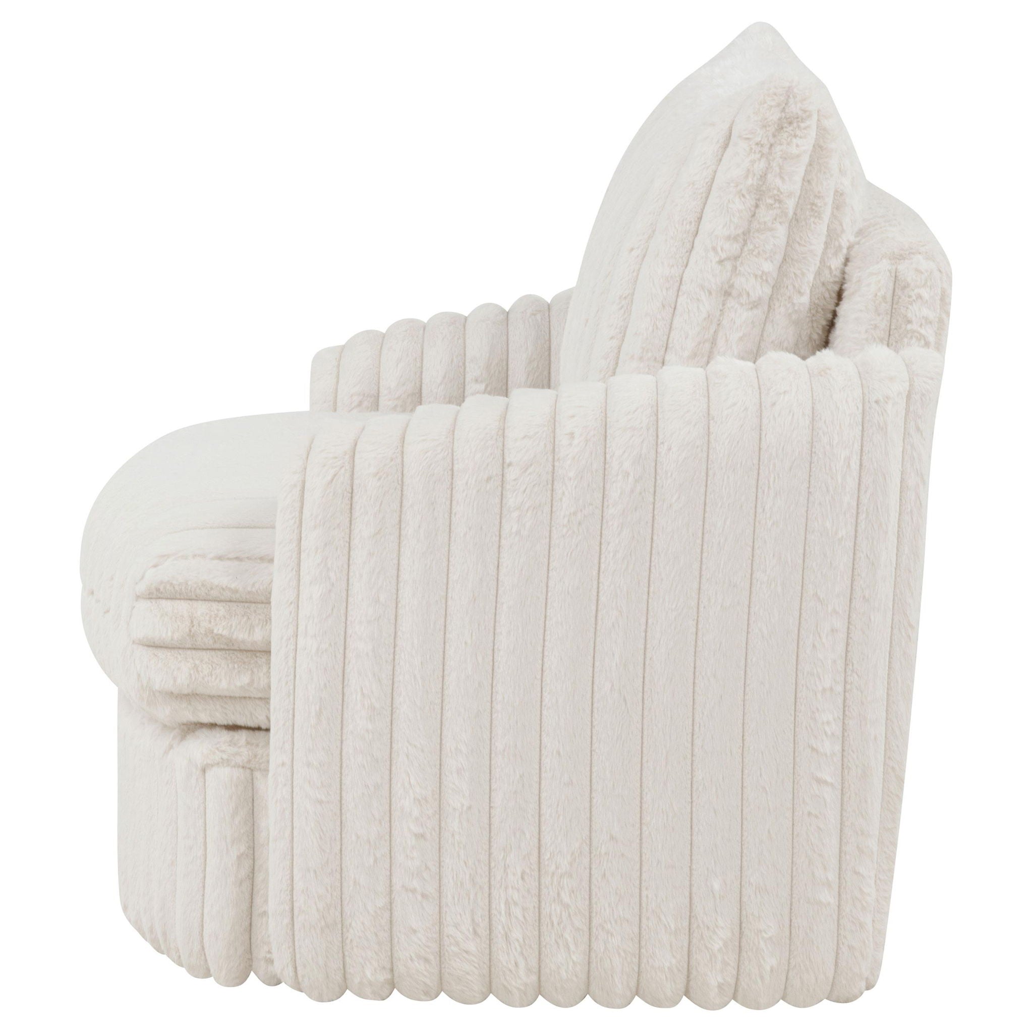 Sarco Corduroy Upholstered Swivel Accent Arm Chair Ivory