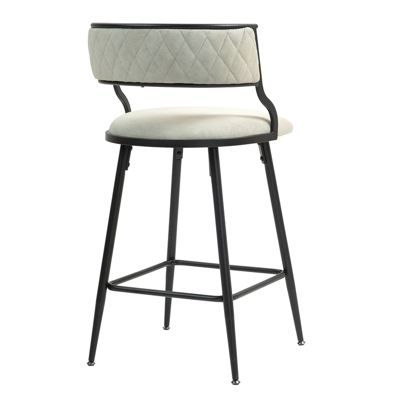 26'' Counter Height Bar Stools PU Cover (Set of 2)