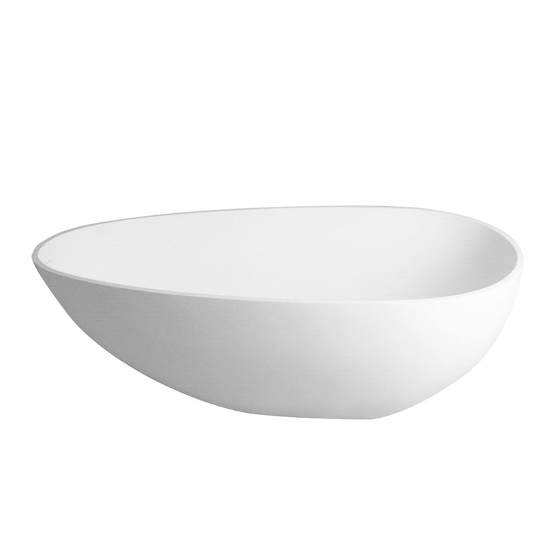 Solid Surface Stone Resin Freestanding Egg Shape Bathtub For The Bathroom - Matte White