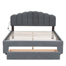 Upholstered Platform Bed With Drawer