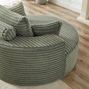 Single Swivel Chair, Fluffy Modern Sleeper, 360 Degree Swivel Chair For Living Room - Green