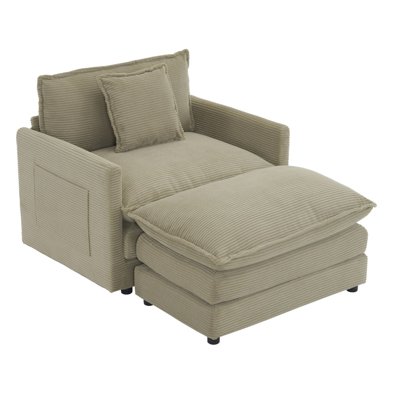 Modern Modular Sofa With Side Storage Pockets For Living Room
