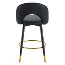 Modern Upholstered 360° Rotatable Bar Chair With Metal Legs For Dining Room (Set of 2)