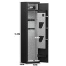 3 - 4 Gun Safe For Rifles And Pistols, Quick Access Password Gun Safe, High Security Metal Rifle Safe Locker With Removable Shelf And 2 Adjustable Gun Slots - Black